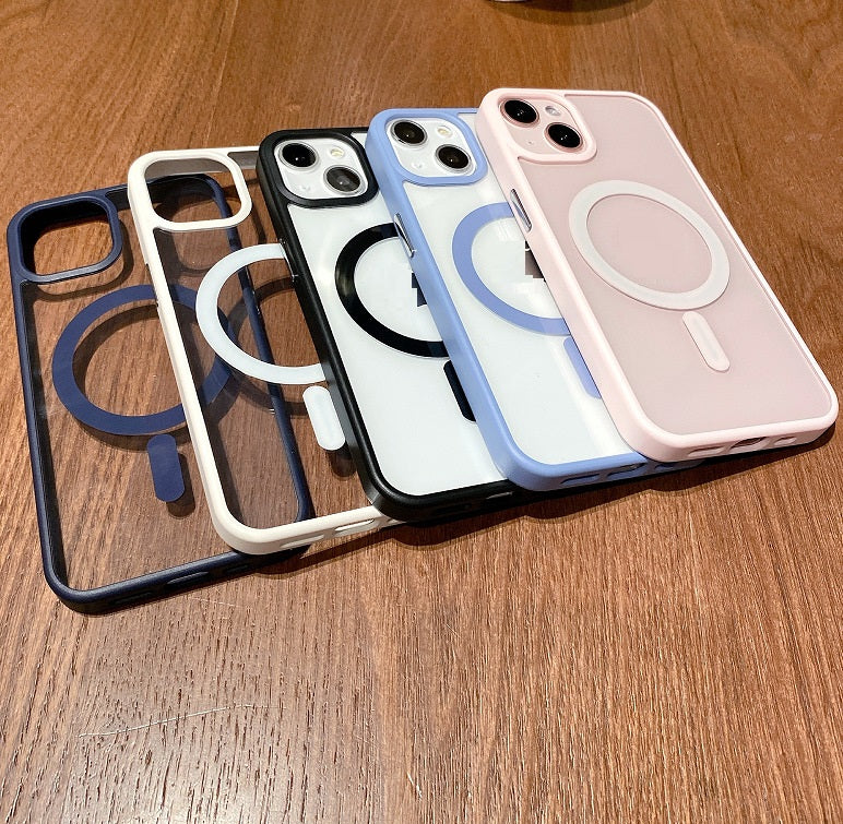 Fundas de teléfono transparentes de acrílico MagSafe, muestra de varios colores, Phone Case